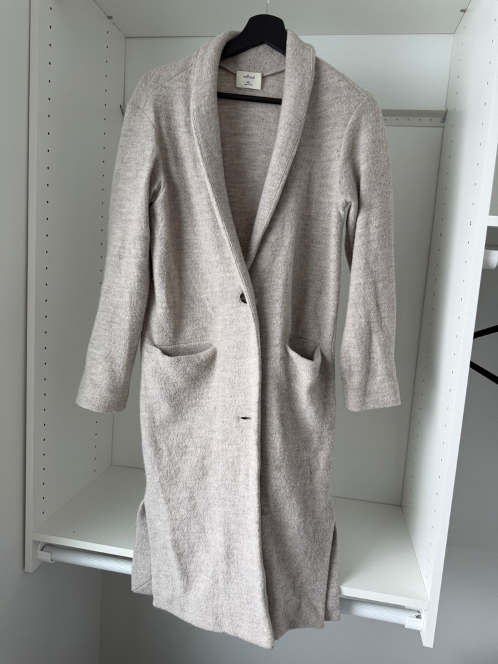 Wilfred Light Taupe Collar Long Coat